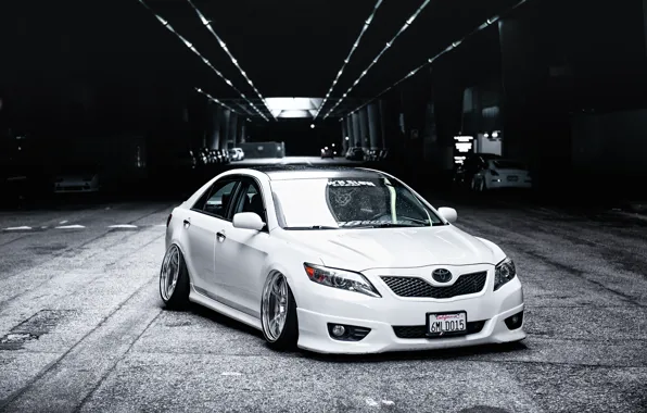 Picture tuning, white, white, toyota, Toyota, camry, Camry, stance