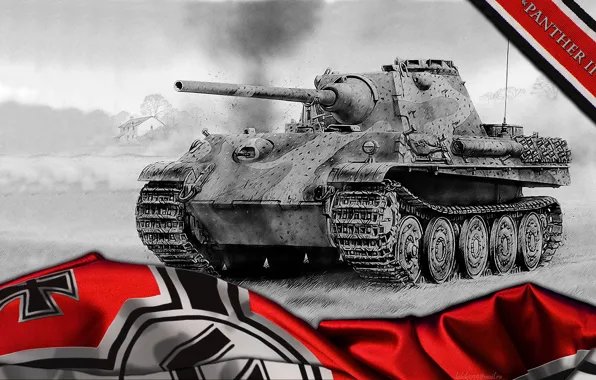 Picture Germany, Panther, art, tank, tanks, WoT, World of Tanks, Panther 2, Panther II