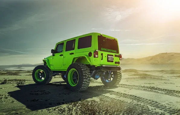 Picture Green, Forged, Custom, Wrangler, Jeep, Wheels, Track, ADV1, Rear, Function