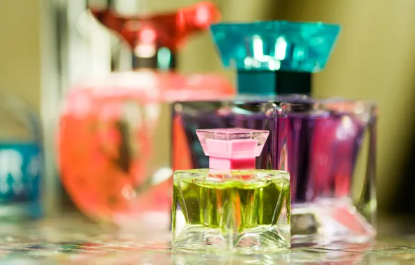 Picture colored, perfume, blur, perfume, bottles