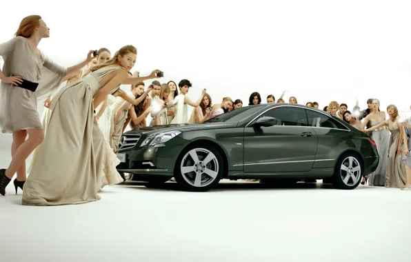 Picture girls, coupe, Mercedes-Bens, E-Class
