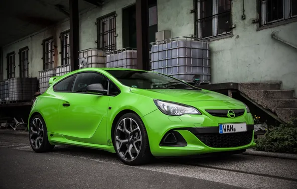 Picture Opel, Green, Astra, Opc