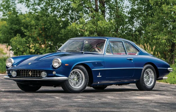 Picture blue, Ferrari, Ferrari, Coupe, the front, 400, 1961, Aerodynamic, Superamerica