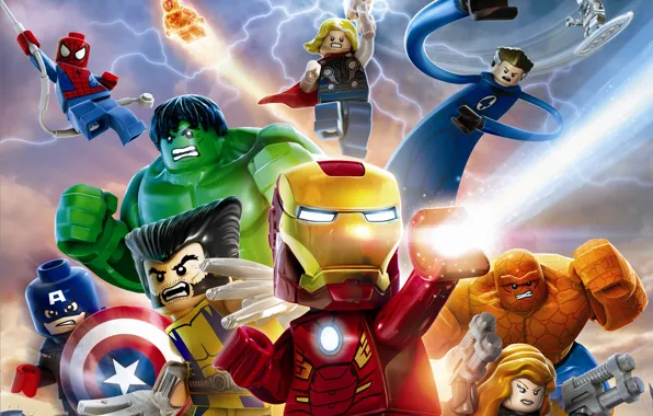 Picture toys, Being, LEGO, Wolverine, IRON MAN, Iron man, Wolverine, Captain America, Captain America, superheroes, Thor, …
