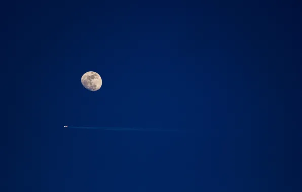 Picture moon, sky, airplane