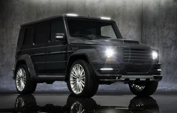 Picture mansory, mercedes-benz, g, g-couture, headlights, a lot of carbon