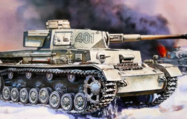 Picture war, art, tank, ww2, german tank, panzerkampfwagen, tank, tank lV