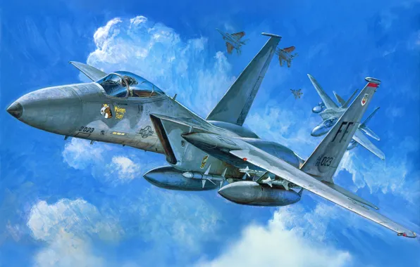 Picture figure, fighter, art, F -15C