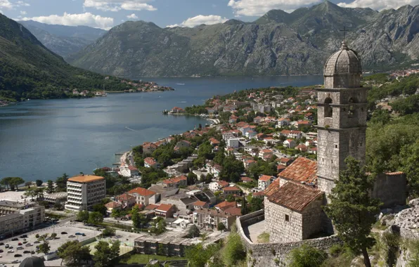 Picture sea, the city, Adriatica, Montenegro, the fjord, Boca Smaller Broad, To