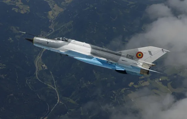 Picture clouds, flight, fighter, Lancer, frontline, the view from the top, Mikoyan, MiG 21, and Gurevich