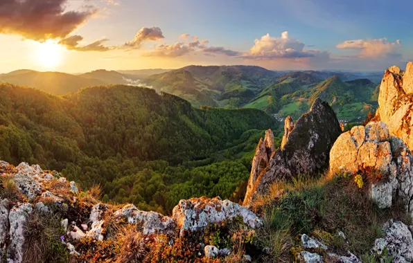 Picture mountains, rasvet, Slovakia