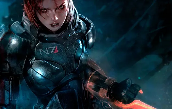 Picture the game, armor, game, Shepard, Mass Effect 3, Shepard, FemShep