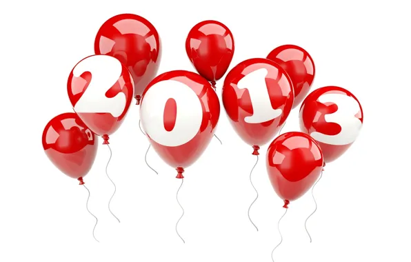 Picture balls, New Year, red, 2013, prazdinik