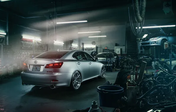 Picture Lexus, Subaru, Impreza, workshop, nodes, spare parts, silvery, lift, IS 250