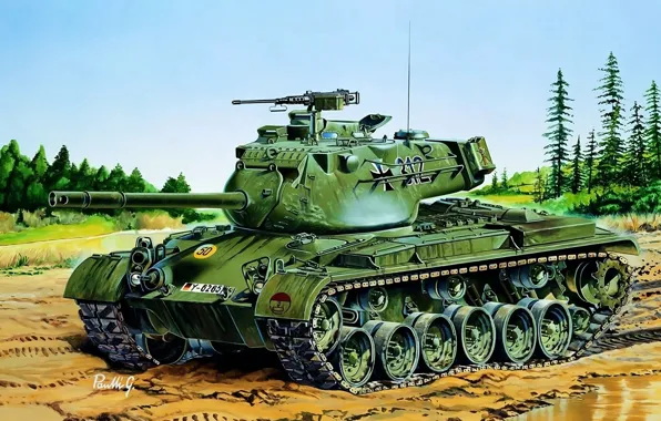 Picture figure, tank, American, patton, Germany, Patton, m47