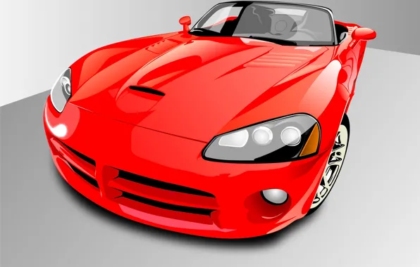 Picture auto, red, vector