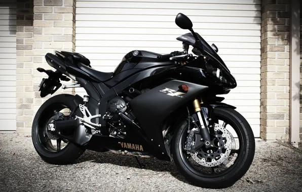 Picture black, motorcycle, black, side view, yamaha, bike, Yamaha, shutters, yzf-r1