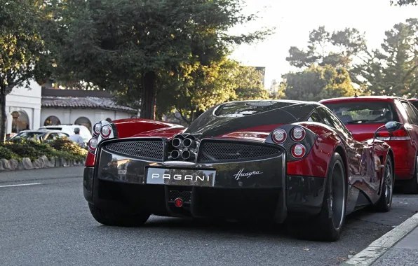 Picture supercar, Pagani, on the street, back, To huayr, Pagani, wire
