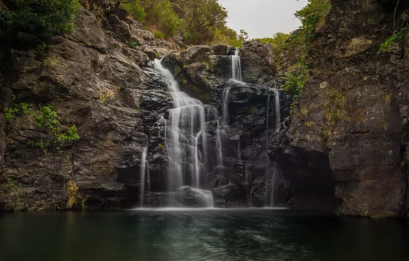 Picture rocks, waterfall, Portugal, Portugal, Paul Da Serra, Madeira Islands