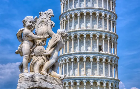 Picture tower, Italy, sculpture, Pisa, Italy, Pisa, The leaning tower of Pisa, Leaning Tower of Pisa