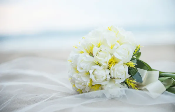 Picture roses, bouquet, white, wedding, Roses, wedding, Bouquets