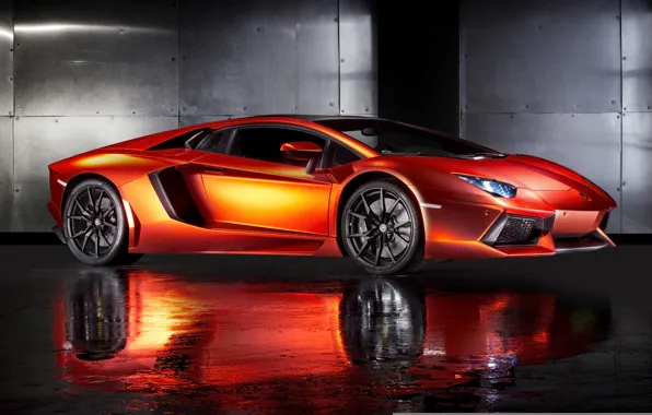 Picture supercar, orange, Lamborghini, rechange, Lamborghini Aventador, hq Wallpapers
