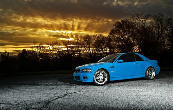 Picture the sky, sunset, blue, bmw, BMW, sunset, blue