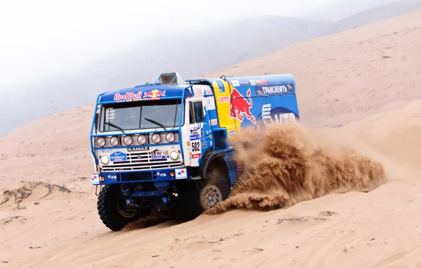 Picture Sand, Fog, Desert, kamaz, Rally, Rally-marathon, KAMAZ, Dakar, KAMAZ-master, Dakar, KAMAZ Master Team, Dunes