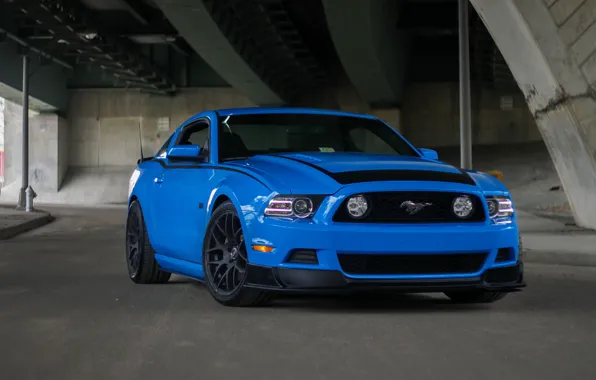 Picture Mustang, Ford, blue, RTR
