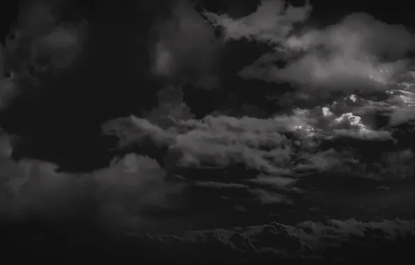Picture the sky, clouds, BW background