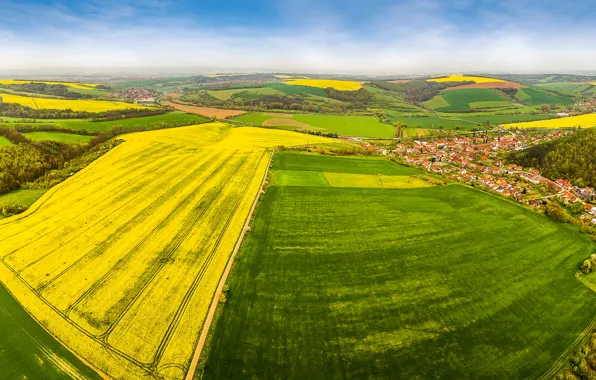Picture field, Czech Republic, panorama, meadows, Hradcovice