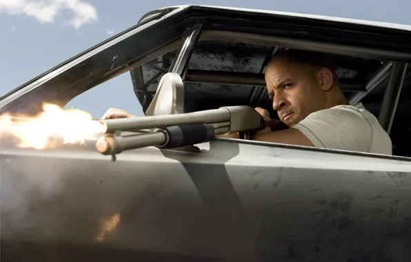 Picture weapons, man, actor, VIN Diesel, shotgun, Vin Diesel, The fast and the furious 4, Dominic …