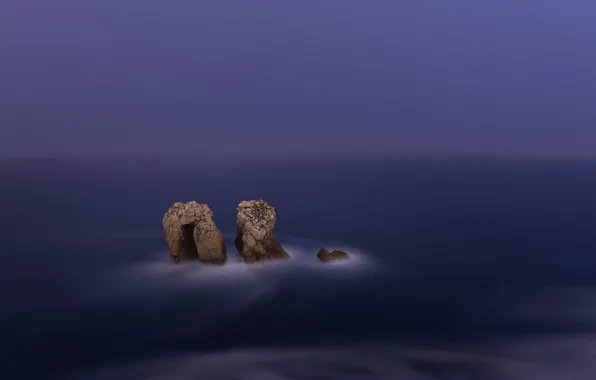 Picture sea, rocks, the evening