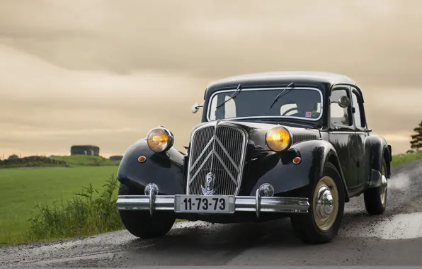 Picture road, machine, Citroën 15-Six-1952