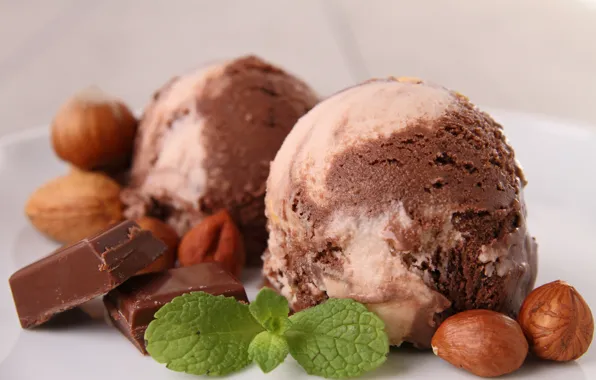 Picture chocolate, ice cream, nuts, dessert, sweet, chocolate, sweet, dessert, ice cream