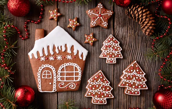 Picture New Year, cookies, Christmas, Christmas, cakes, sweet, Xmas, glaze, cookies, decoration, gingerbread, Merry