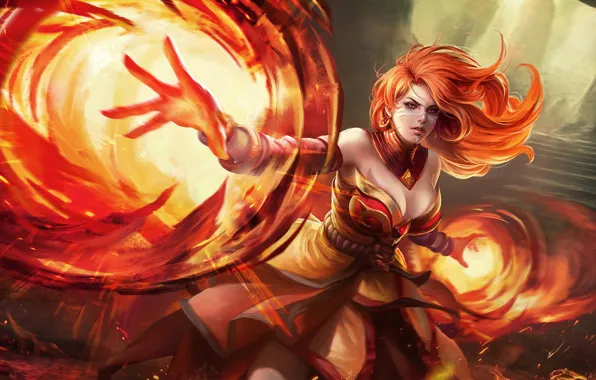 Picture Girl, Game, Game, Defense of the Ancients, Dota 2, DotA 2, Lina