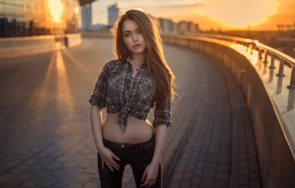 Picture sunset, the city, jeans, shirt, Sasha, Alexander, Dmitrij Butvilovski