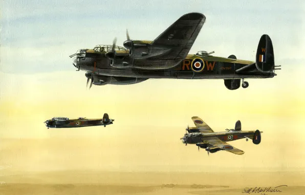 Picture figure, art, bomber, British, heavy, four-engine, Avro Lancaster