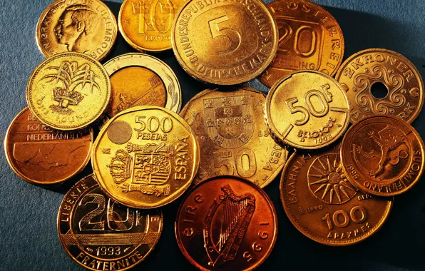 Picture coins, Money, date, different values