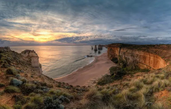 Picture landscape, sunset, nature, the ocean, rocks, Victoria, Australia, national Park, Port Campbell