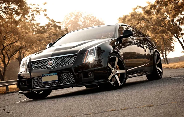 Picture black, Cadillac, black, CTS-V, Cadillac, the front part