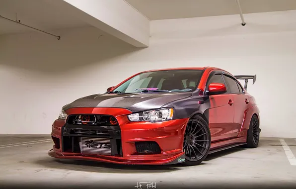 Picture turbo, red, mitsubishi, japan, jdm, tuning, lancer, evolution, evo, power, carbon, speed, boost
