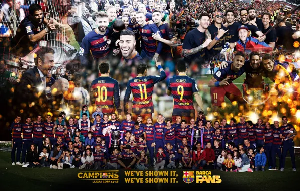 Picture wallpaper, sport, football, FC Barcelona, The Liga Champions, Spanish Cup Winners
