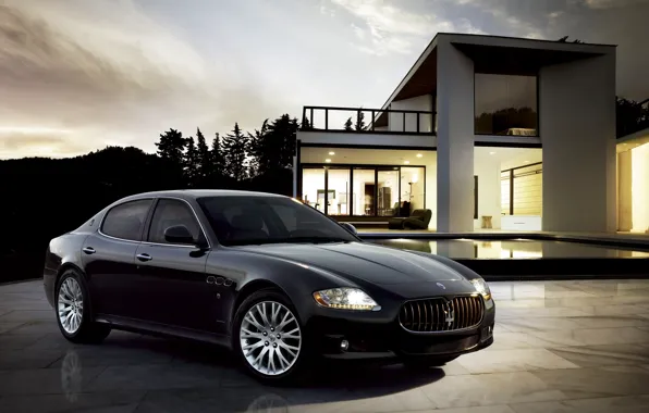 Picture Maserati, Quattroporte, The evening, Black