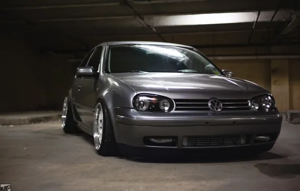 Picture volkswagen, turbo, golf, tuning, germany, low, stance, mk4