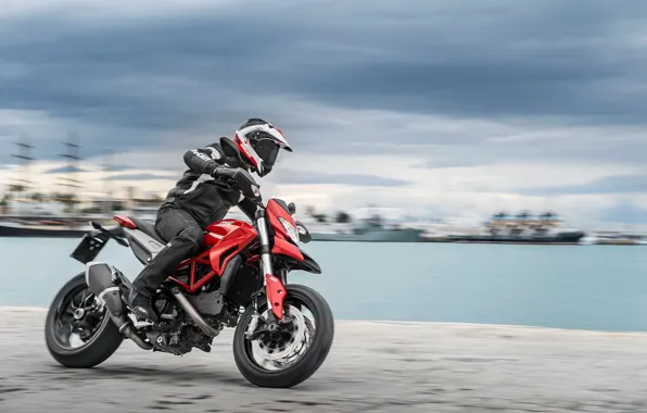 Picture motorcycle, Ducati, motorcyclist, promenade, 2015, Hypermotard