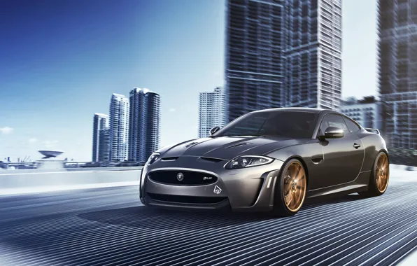 Picture Jaguar, City, Car, Speed, Front, Sport, Road, XKR-S