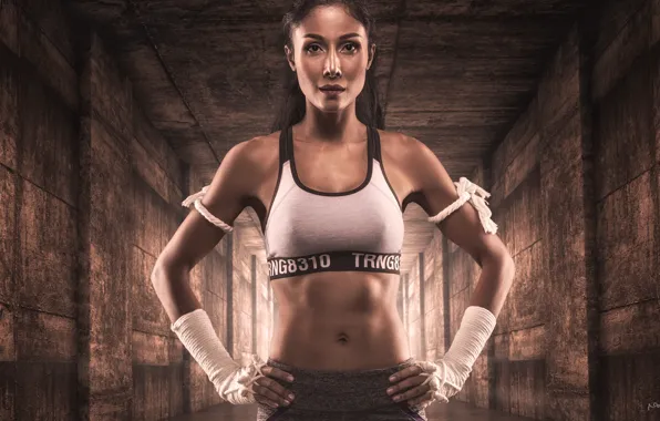 Picture girl, style, sport, Muay Thai