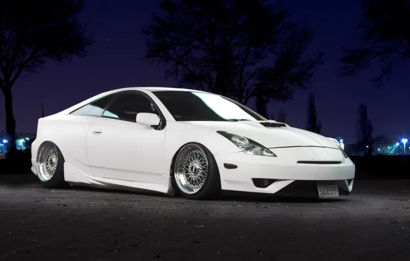 Picture tuning, white, Toyota, stance, toyota celica